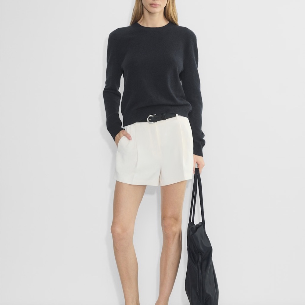 Aritzia High Waist Tailored Shorts in White